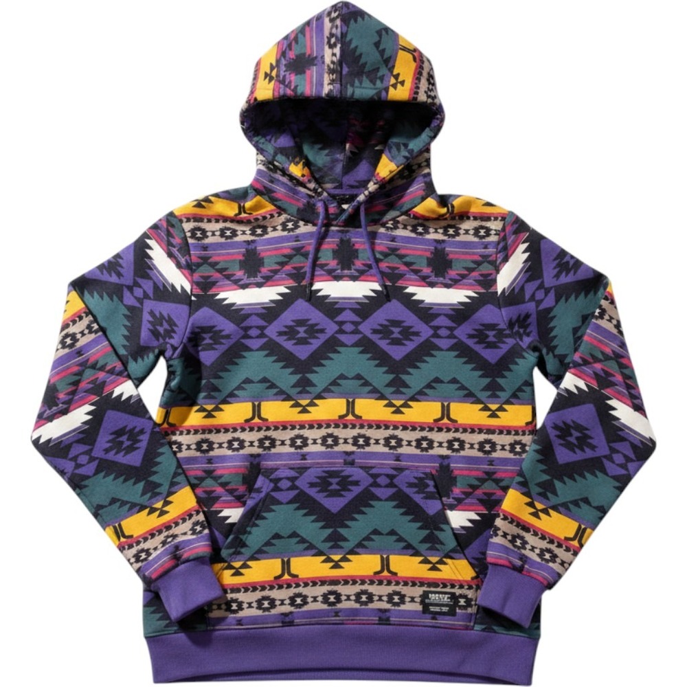 WeSC Hoodie Unisex Medium Purple Southwestern Geometric Print Excellent Pullover